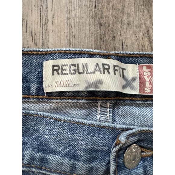 Levi's 505 Jeans Mens Size 40 x 30 Regular Fit Straight Denim Blue - Picture 3 of 13